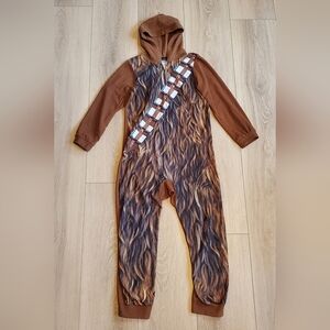 Star Wars Chewbacca One Piece Pajama, large brown hoodie hooded wookie PJs